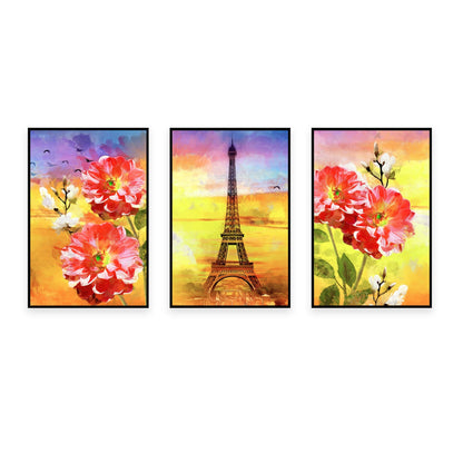 A Blooming Affair with the Iconic Tower Canvas Wall Painting
