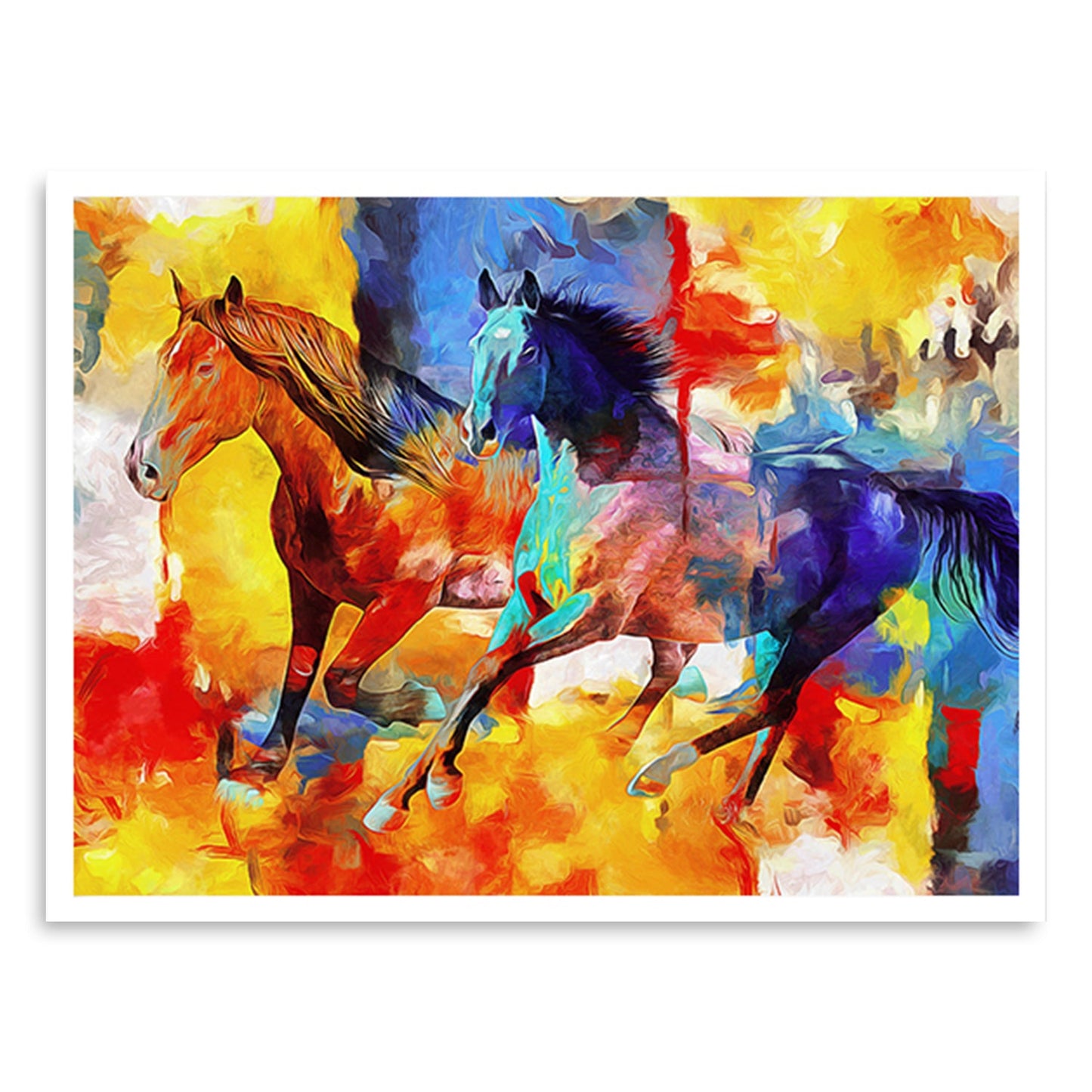 3D Horses Canvas Wall Painting